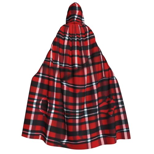 Roter und schwarzer karierter Umhang mit Kapuze für Erwachsene, Gothic-Stil, Karneval, Umhang für Damen und Herren, Cosplay-Kostüme von FKGKDF