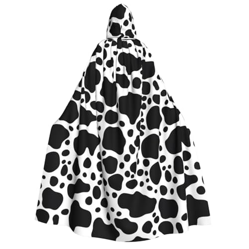 Schwarz-weißer Umhang mit Kuh-Aufdruck, für Erwachsene, Gothic, Karneval, Umhang für Damen und Herren, Cosplay-Kostüme von FKGKDF