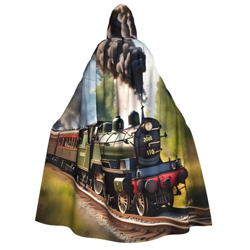 Steam Little Train Print Erwachsene Kapuzenumhang Gothic Karneval Umhang für Damen und Herren Cosplay Kostüme von FKGKDF