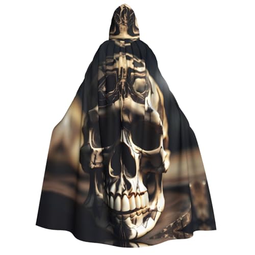 Totenkopf Rock Roll Skelett Knochen Druck Erwachsene Kapuzenumhang Umhang Gothic Karneval Umhang für Damen und Herren Cosplay Kostüme von FKGKDF