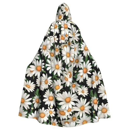 Umhang mit Gänseblümchen-Blumenmuster, Gothic-Maskerade, dunkler Fantasie-Karnevals-Umhang für Kostümpartys und Cosplay von FKGKDF