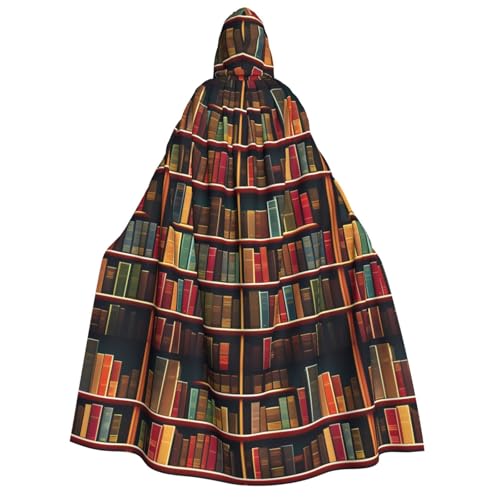 Umhang mit Kapuze, Bücherregal, Bücherdruck, für Erwachsene, Gothic, Karneval, Umhang für Damen und Herren, Cosplay-Kostüme Umhang mit Kapuze, Bücherregal, Bücherdruck, für Erwachsene, Gothic, Karneval, Umhang für Damen und Herren, Cosplay-Kostüme von FKGKDF