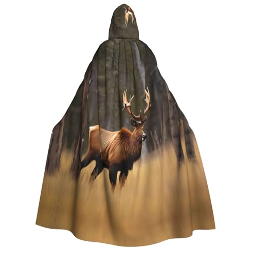 Umhang mit Kapuze für Erwachsene, Motiv: Hirsch, Bär, Elch, bedruckt, Gothic, Karneval, Umhang für Damen und Herren, Cosplay-Kostüme von FKGKDF