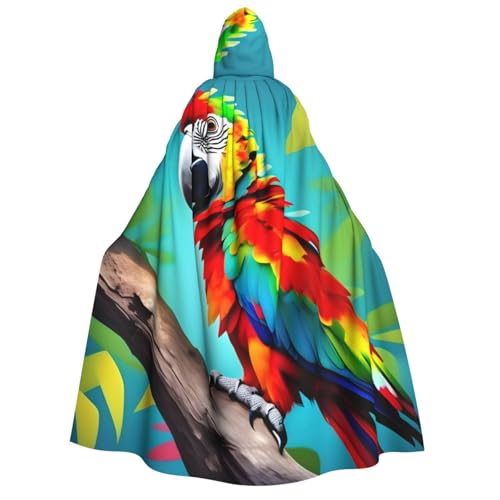 Umhang mit Kapuze für Erwachsene, Motiv: Papageien auf Baum, Gothic, Karneval, Umhang für Damen und Herren, Cosplay-Kostüme von FKGKDF
