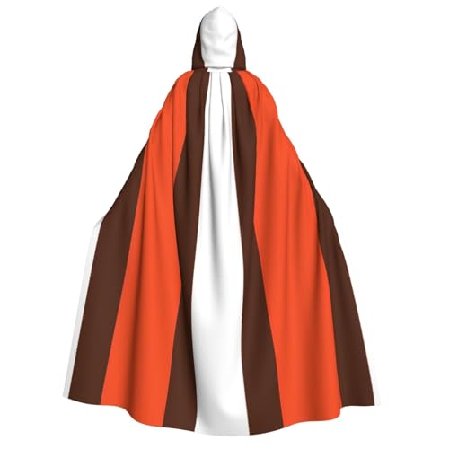 Umhang mit Kapuze für Erwachsene, Orange und Weiß, gestreift, Gothic, Karneval, Umhang für Damen und Herren, Cosplay-Kostüme von FKGKDF