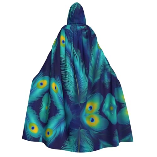 Umhang mit Kapuze für Erwachsene, Pfauenvogel, Federn, Gothic, Karneval, Umhang für Damen und Herren, Cosplay-Kostüme von FKGKDF