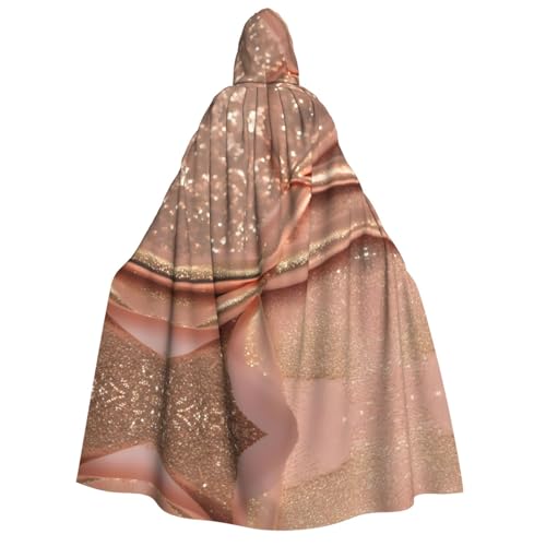 Umhang mit Kapuze für Erwachsene, Rotgold, Glitzer, Gothic, Karneval, Umhang für Damen und Herren, Cosplay-Kostüme von FKGKDF