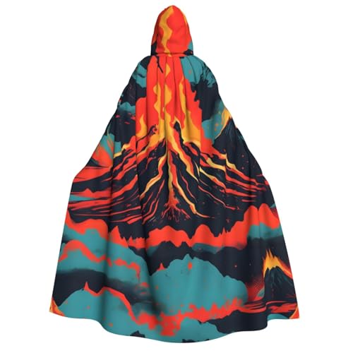 Umhang mit Kapuze für Erwachsene, Vulkandruck, Gothic, Karneval, Umhang für Damen und Herren, Cosplay-Kostüme von FKGKDF