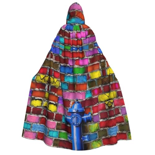 Umhang mit Kapuze für Erwachsene, bunt, Ziegeldruck, Gothic, Karneval, Umhang für Damen und Herren, Cosplay-Kostüme von FKGKDF