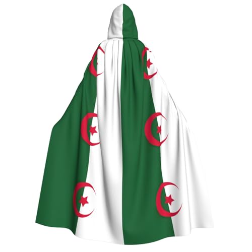 Umhang mit Kapuze und Fliege für Erwachsene, Motiv: Flagge von Algerien, für Cosplay/Süßes oder Saures Umhang mit Kapuze und Fliege für Erwachsene, Motiv: Flagge von Algerien, für Cosplay/Süßes oder Saures von FKGKDF