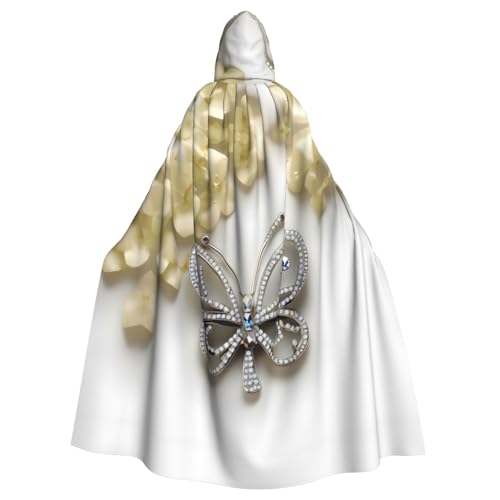 Umhang mit Strasssteinen und Schmetterlings- und Blumendruck, Gothic-Maskerade, dunkler Fantasie-Karneval, Umhang für Kostümpartys und Cosplay Umhang mit Strasssteinen und Schmetterlings- und Blumendruck, Gothic-Maskerade, dunkler Fantasie-Karneval, Umhang für Kostümpartys und Cosplay von FKGKDF