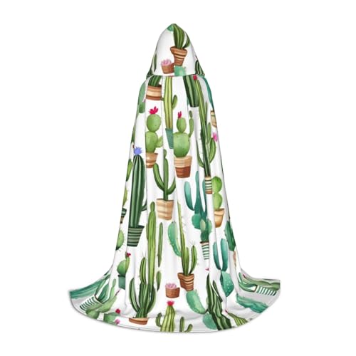Unisex Kapuzenumhang mit Kaktus-Blumendruck, aufmerksames Geschenk für Halloween/Cosplay-Liebhaber/Themenpartys Unisex Kapuzenumhang mit Kaktus-Blumendruck, aufmerksames Geschenk für Halloween/Cosplay-Liebhaber/Themenpartys von FKGKDF