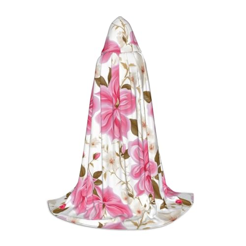Unisex-Kapuzenumhang mit Rosen-Blumendruck, aufmerksames Geschenk für Halloween/Cosplay-Liebhaber/Themenpartys von FKGKDF
