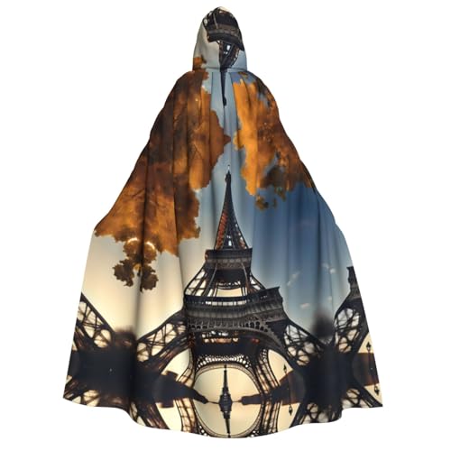 Wunderschöner Eiffelturm-Umhang mit Paris-Druck, Erwachsenen-Kapuzenumhang, Gothic-Karneval, Umhang für Damen und Herren, Cosplay-Kostüme von FKGKDF
