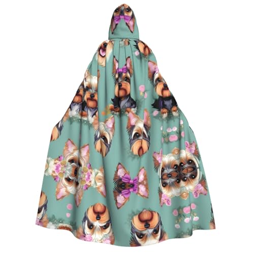 Yorkie-Umhang mit Kapuze für Erwachsene, Gothic, Karneval, Umhang für Damen und Herren, Cosplay-Kostüme von FKGKDF