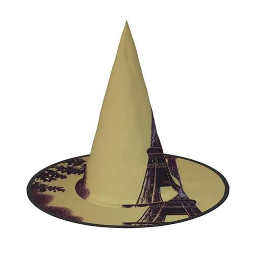 FKHOHL Eiffelturm Paris Druck Halloween Hexenhut Unisex Karneval Kappe für Maskenbälle und Rollenspiele Events FKHOHL Eiffelturm Paris Druck Halloween Hexenhut Unisex Karneval Kappe für Maskenbälle und Rollenspiele Events von FKHOHL