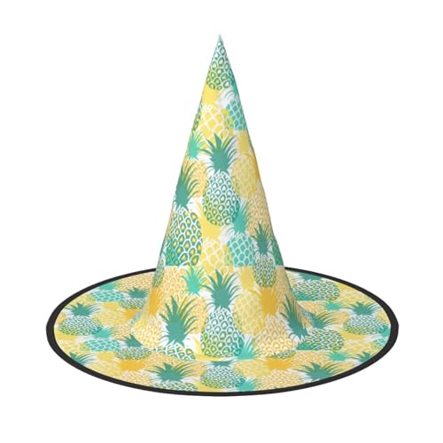 FKHOHL Halloween Hexenhut mit tropischem Ananas-Druck, Unisex, Karnevalskappe für Maskenbälle und Rollenspielveranstaltungen FKHOHL Halloween Hexenhut mit tropischem Ananas-Druck, Unisex, Karnevalskappe für Maskenbälle und Rollenspielveranstaltungen von FKHOHL