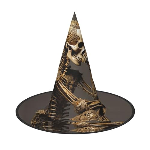 FKHOHL Interessanter Skelett-Druck Halloween Hexenhut Unisex Karneval Kappe für Maskenbälle und Rollenspiele Events FKHOHL Interessanter Skelett-Druck Halloween Hexenhut Unisex Karneval Kappe für Maskenbälle und Rollenspiele Events von FKHOHL