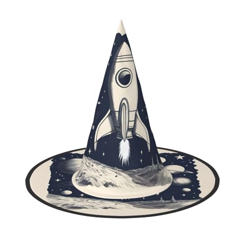 FKHOHL Rakete im Weltraum Druck Halloween Hexenhut Unisex Karneval Kappe für Maskerade Bälle und Rollenspiele Events FKHOHL Rakete im Weltraum Druck Halloween Hexenhut Unisex Karneval Kappe für Maskerade Bälle und Rollenspiele Events von FKHOHL