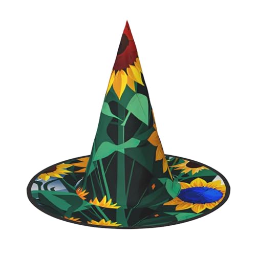 FKHOHL Sonnenblumen-Bienen-Druck, Halloween, Hexenhut, Unisex, Karnevalskappe für Maskenbälle und Rollenspielveranstaltungen FKHOHL Sonnenblumen-Bienen-Druck, Halloween, Hexenhut, Unisex, Karnevalskappe für Maskenbälle und Rollenspielveranstaltungen von FKHOHL