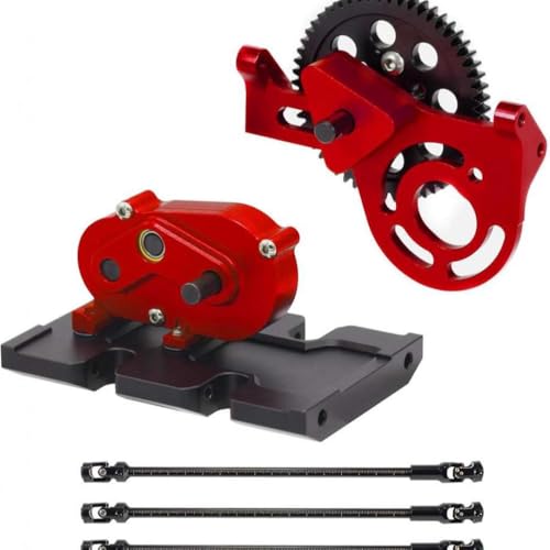FKRTQIYN 1/10 Getriebekit mit 30 Prozent Overdrive -Getriebe und 3 Fahrwellen, die mit dem RC -Crawler II -Element -Chassis kompatibel sind(Red) von FKRTQIYN