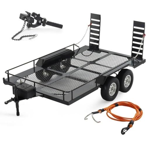 FKRTQIYN 1/10 Maßstab Metal RC -Anhängerkompatibel mit 1/10 RC -Crawlern und TRX6 -Crawler -Zubehör kompatibel von FKRTQIYN
