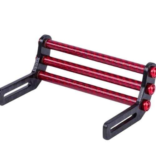 FKRTQIYN 1/10 RC Crawler Carbonfaser vordere Stoßfänger kompatibel mit Power Wagon Cliffhanger Schwarz(Red) von FKRTQIYN