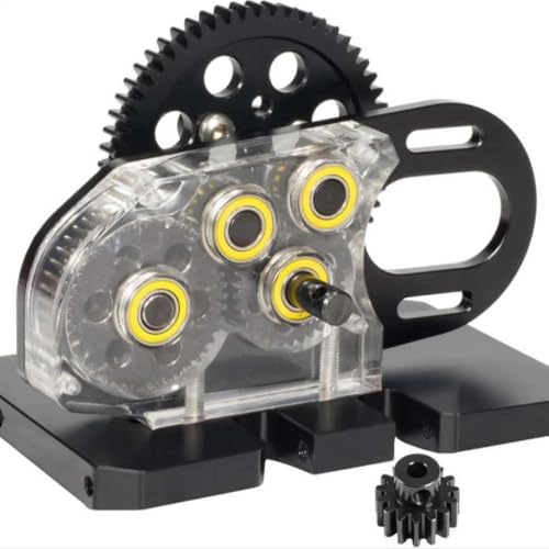 FKRTQIYN 1/10 Skala 2-Gang-Overdrive-Differentialübertragung kompatibel mit RC Crawler II Pro-Element Gspeed DIY-Chassis(Black) von FKRTQIYN