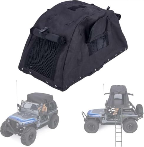 FKRTQIYN 1/10 skaliertes RC -Klappzelt mit Gepäckträger -Dach, kompatibel mit 1/8 1/10 Crawler Cars CC01 Gen7 Body Accessoires(Black) von FKRTQIYN