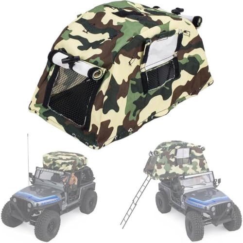 FKRTQIYN 1/10 skaliertes RC -Klappzelt mit Gepäckträger -Dach, kompatibel mit 1/8 1/10 Crawler Cars CC01 Gen7 Body Accessoires(Colorful) von FKRTQIYN