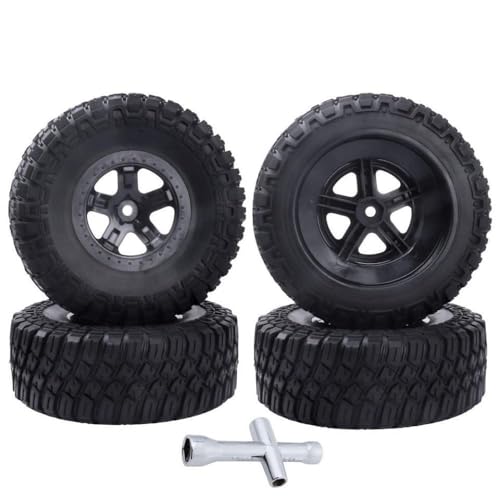 FKRTQIYN 12mm Sechskant RC Räder und Reifen kompatibel mit 1/10 Rey 22SCT Hartnäckigkeit zehn-scte Blackout SC von FKRTQIYN