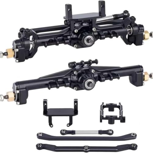 FKRTQIYN 20 mm verlängerte Aluminium -CNC -Portalachse mit Zwei Servo -Halterungen, die mit 1/18 RC Crawler Car Upgrade -Teilen 109.6g kompatibel sind(Black) von FKRTQIYN
