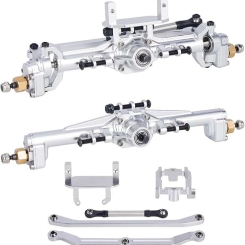 FKRTQIYN 20 mm verlängerte Aluminium -CNC -Portalachse mit Zwei Servo -Halterungen, die mit 1/18 RC Crawler Car Upgrade -Teilen 109.6g kompatibel sind(Silver) von FKRTQIYN