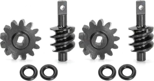 FKRTQIYN 2pcs Stahlwurm Zahnräder für vordere und hintere Overdrive -Differentialkompatibel mit SCX24 1/24 RC Crawler Car Upgrade -Teile(13T 2T Worm Gear Set) von FKRTQIYN