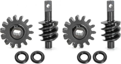 FKRTQIYN 2pcs Stahlwurm Zahnräder für vordere und hintere Overdrive -Differentialkompatibel mit SCX24 1/24 RC Crawler Car Upgrade -Teile(14T 2T Worm Gear Set) von FKRTQIYN