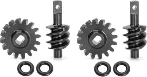 FKRTQIYN 2pcs Stahlwurm Zahnräder für vordere und hintere Overdrive -Differentialkompatibel mit SCX24 1/24 RC Crawler Car Upgrade -Teile(16T 2T Worm Gear Set) von FKRTQIYN
