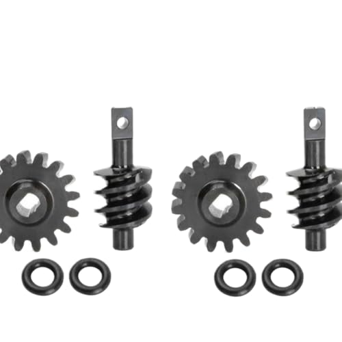 FKRTQIYN 2pcs Stahlwurm Zahnräder für vordere und hintere Overdrive -Differentialkompatibel mit SCX24 1/24 RC Crawler Car Upgrade -Teilezubehör(16T 2T Worm Gear Set) von FKRTQIYN
