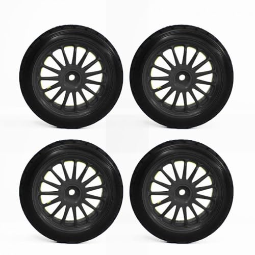 FKRTQIYN 4pcs 2,2 -Zoll -Rad Felgen und Reifen kompatibel mit 1/8 I RTR 3.0 Fiesta Flux Rally Rallye RC -Autos und Modelle Upgrade -Teile(BK) von FKRTQIYN