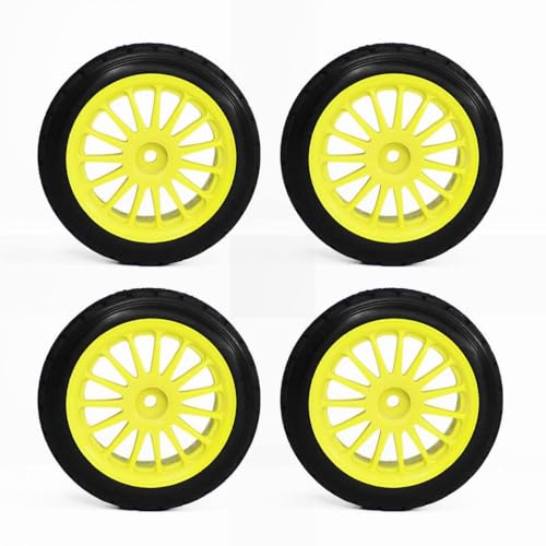 FKRTQIYN 4pcs 2,2 -Zoll -Rad Felgen und Reifen kompatibel mit 1/8 I RTR 3.0 Fiesta Flux Rally Rallye RC -Autos und Modelle Upgrade -Teile(YE) von FKRTQIYN