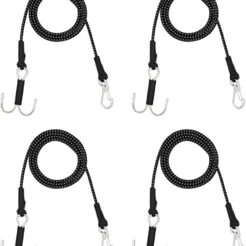 FKRTQIYN 4pcs 28in Elastic Tow -Seile mit Haken für RC Crawler Accessoires kompatibel mit TRX6 Gen7 Gen8 TF3 RC -Autos und Boote(Black) von FKRTQIYN