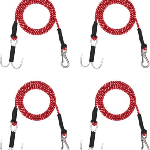 FKRTQIYN 4pcs 28in Elastic Tow -Seile mit Haken für RC Crawler Accessoires kompatibel mit TRX6 Gen7 Gen8 TF3 RC -Autos und Boote(Red) von FKRTQIYN