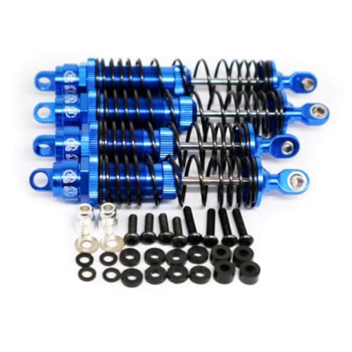 FKRTQIYN Aluminium 1/10 Wear-Resistant Front- und Heck-Stoßdämpfer Die mit TRXXAS 2WD RC Cars 4PCS-Set kompatibel(Blue) von FKRTQIYN
