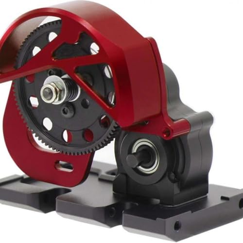 FKRTQIYN Aluminium-Getriebegetriebe für 1/10-Skala RC Crawler kompatibel mit II AX10 SMT10 Vanquish VS4-10 und mehr(Red) von FKRTQIYN