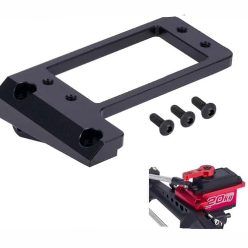 FKRTQIYN Aluminium -Servo -Mount, kompatibel mit 1/10 RC Crawler VP F9 -Chassis -Upgrade hinter der Vorderachse(Black) von FKRTQIYN