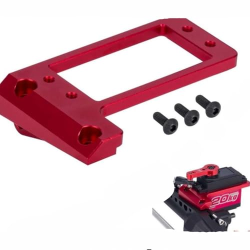 FKRTQIYN Aluminium -Servo -Mount, kompatibel mit 1/10 RC Crawler VP F9 -Chassis -Upgrade hinter der Vorderachse(Red) von FKRTQIYN