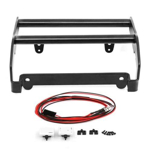 FKRTQIYN Edelstahl vordere Metallstoßstange mit -Licht kompatibel mit 1/10 RC -Crawler -Teilen mit 1/10 Skala(Black) von FKRTQIYN
