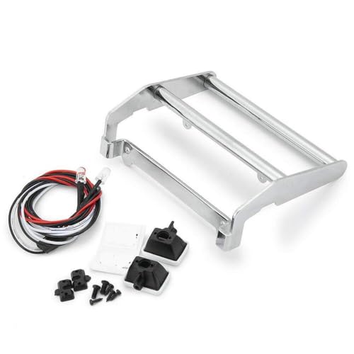 FKRTQIYN Edelstahl vordere Metallstoßstange mit -Licht kompatibel mit 1/10 RC -Crawler -Teilen mit 1/10 Skala(Silver) von FKRTQIYN