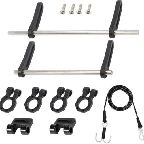 FKRTQIYN Einstellbare 1/10 Maßstab vordere hintere Stoßstange-Mount-Metall-Stoßstangenkit mit modularem Fairlead D-Ring-Schleppriemen für RC-Crawler-Kompatibilität(Black) von FKRTQIYN