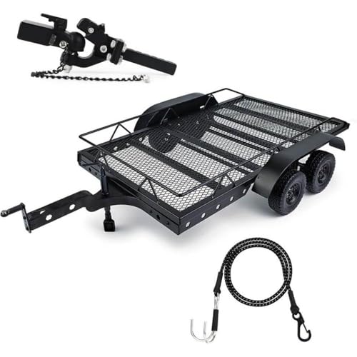 FKRTQIYN Metal 1/10 Skala RC -Anhänger mit Hitch und Empfänger kompatibel mit TRX6 Gen7 Gen8 RC -Autos Schlepptau -Gurtbuilder -Kit kompatibel von FKRTQIYN