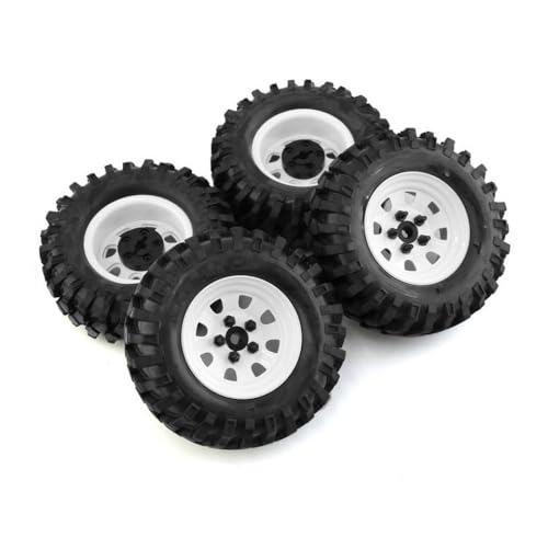 FKRTQIYN Metall 1,9 -Zoll -Perldlock -Rand -Rand -Reifen -Set kompatibel mit 1/10 RC Crawler W160 DIY -Simulation Spielzeugzubehör(White) von FKRTQIYN
